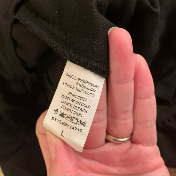 Do + Be womens paper bag style black carrier wear work pants with belt -L - Picture 6 of 10